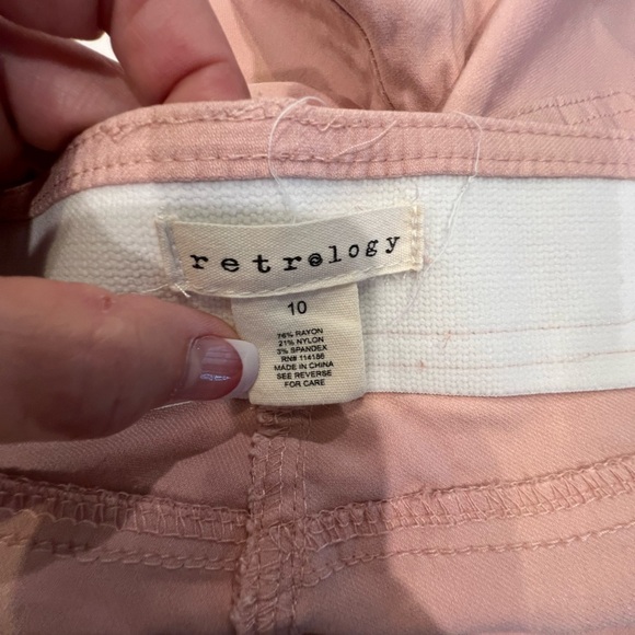 Retrology Pink Elastic Tic Dress Pants Size 10 - Picture 5 of 11